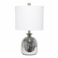 Feeltheglow Silvery Glass Table Lamp with White Shade FE2519864